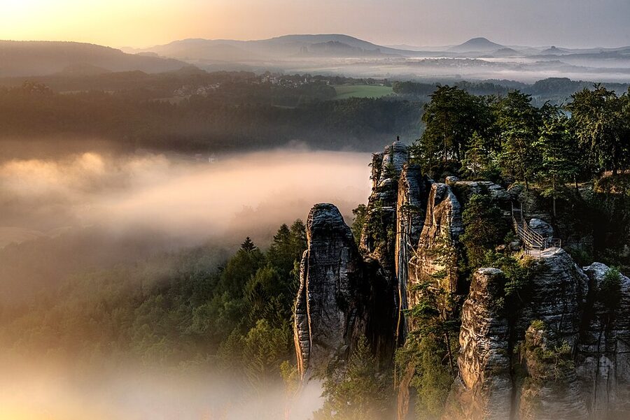 Neurathen rock castle ruins next to the Bastei