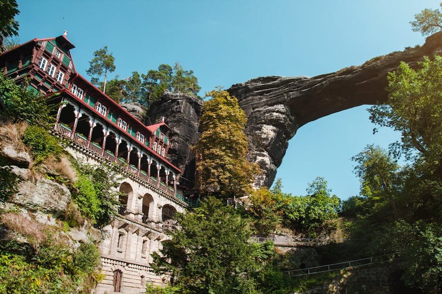 Pravcicka Brana sandstone arch in Bohemian Switzerland