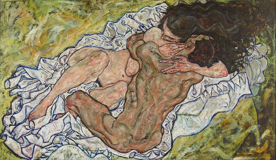Schiele The Embrace at Belvedere Vienna
