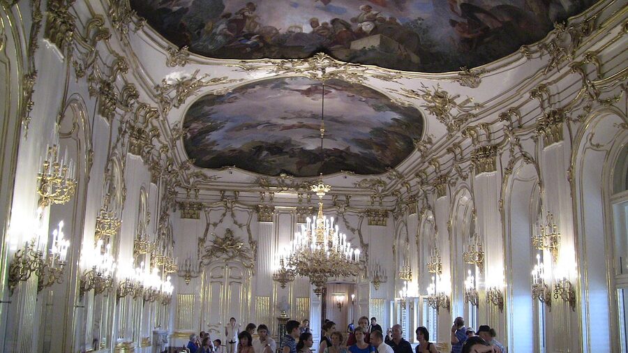 Interior of a state room inside Schonbrunn Palace Vienna