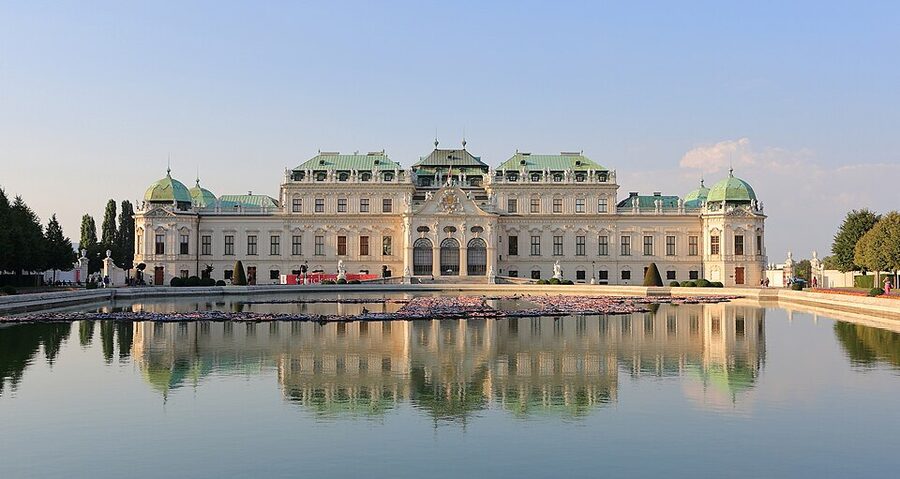Belvedere palace complex aerial view Vienna