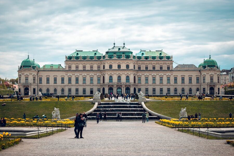 Belvedere palace approach steps Vienna