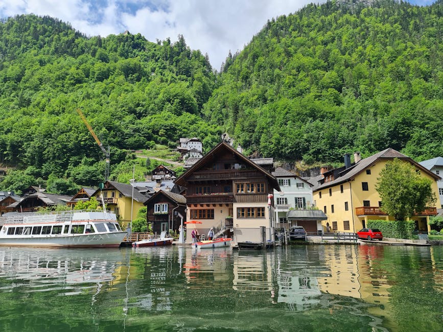 Hallstatt lakeside traditional houses