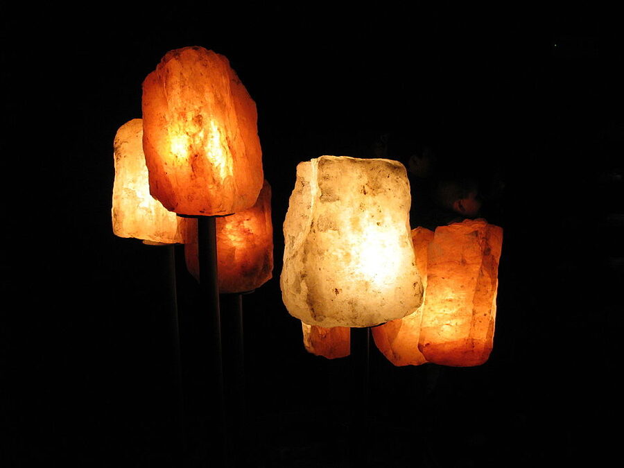 Salt lamps inside the Hallstatt Salzbergwerk salt mine