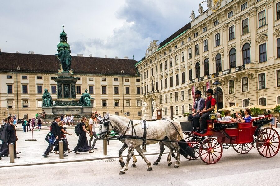 Fiaker horse carriage at Hofburg Vienna
