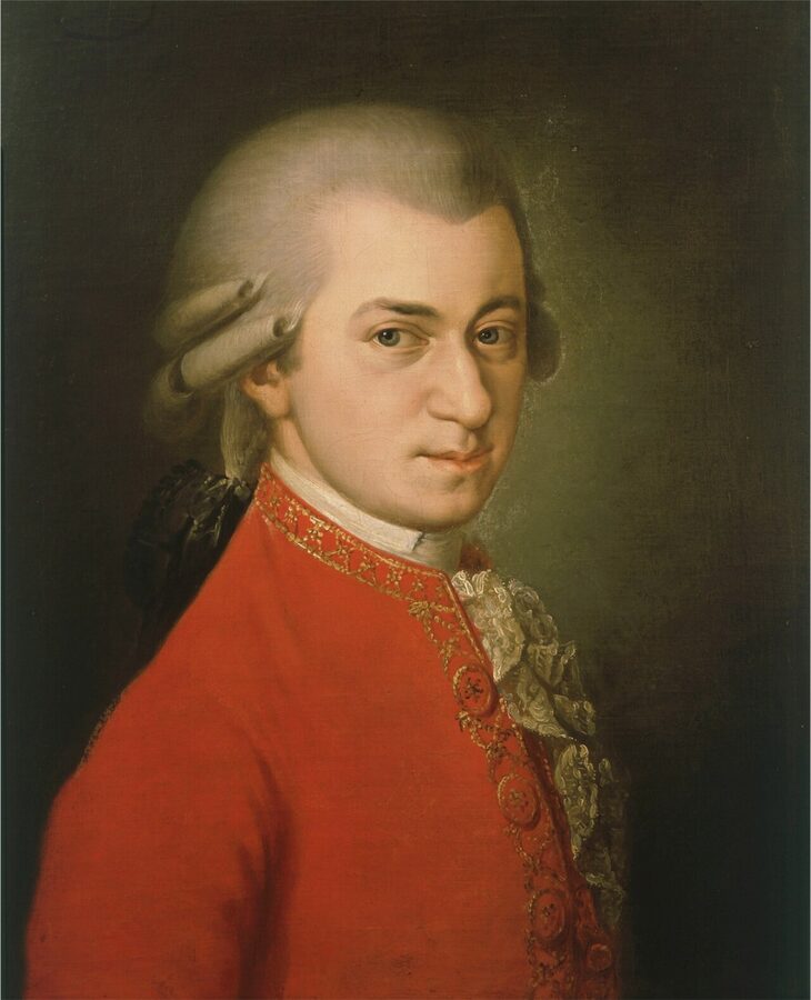 Wolfgang Amadeus Mozart portrait painted by Barbara Krafft in 1819