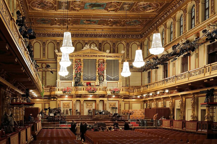 Musikverein Great Hall ornate ceiling and balconies Vienna