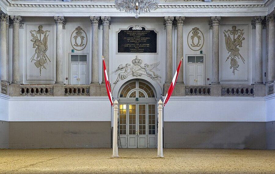 Interior detail of the baroque arena Spanish Riding School