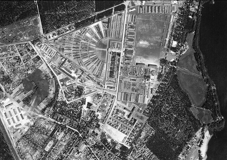 RAF aerial photograph of Sachsenhausen concentration camp in 1943