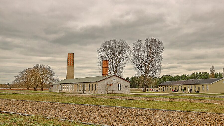 Sachsenhausen camp barracks grounds and walkway