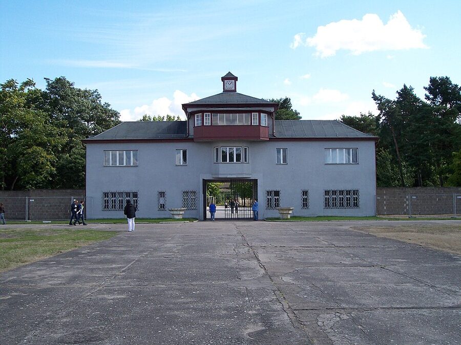 View of Sachsenhausen entrance tower from the roll call area