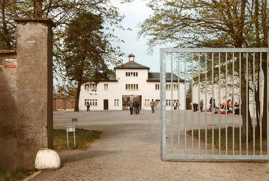 Main entrance to Tower A at Sachsenhausen concentration camp