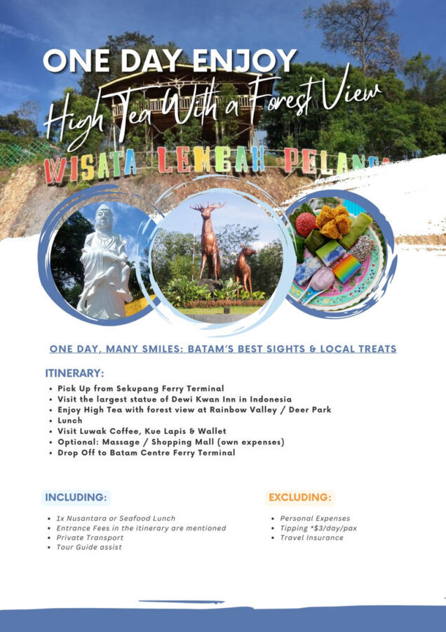 1 Day Batam City Private Tour - Welcome sign, market snacks, and shop stops