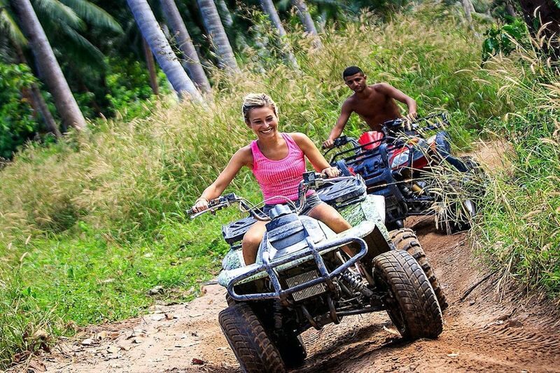 2-Hour ATV Jungle Adventure Experience from Koh Samui - Following the trail toward the waterfall
