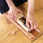 800yen to 400yen: Design Your Own Chopsticks in Ginza - Planing the chopsticks by hand