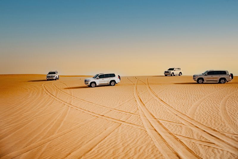Abu Dhabi: Desert Safari with BBQ, Belly & Tanoura Dance - Dune bashing is the headline act