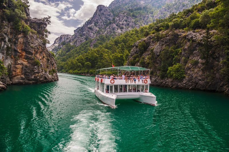 Antalya Green Canyon Full-Day Cruise with Swims - Swimming from a lake platform
