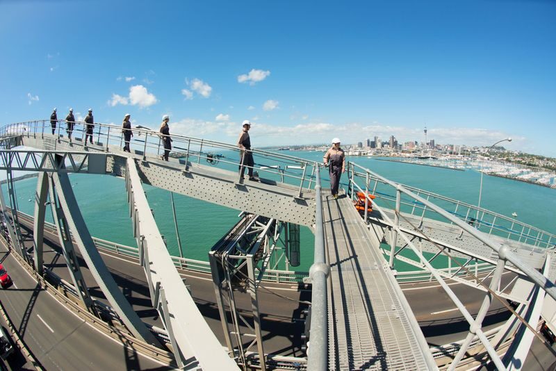 Auckland Harbour Bridge Climb by AJ Hackett - At the top: Waitematā Harbour and the city
