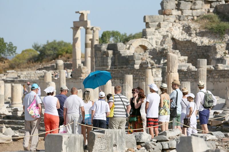 Aydin: Ephesus & House of Virgin Mary Full-Day Guided Tour - Walking through Ephesus