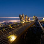 "Ba Na by Night" Ticket in Sun World Ba Na Hills - Golden Bridge in changing light