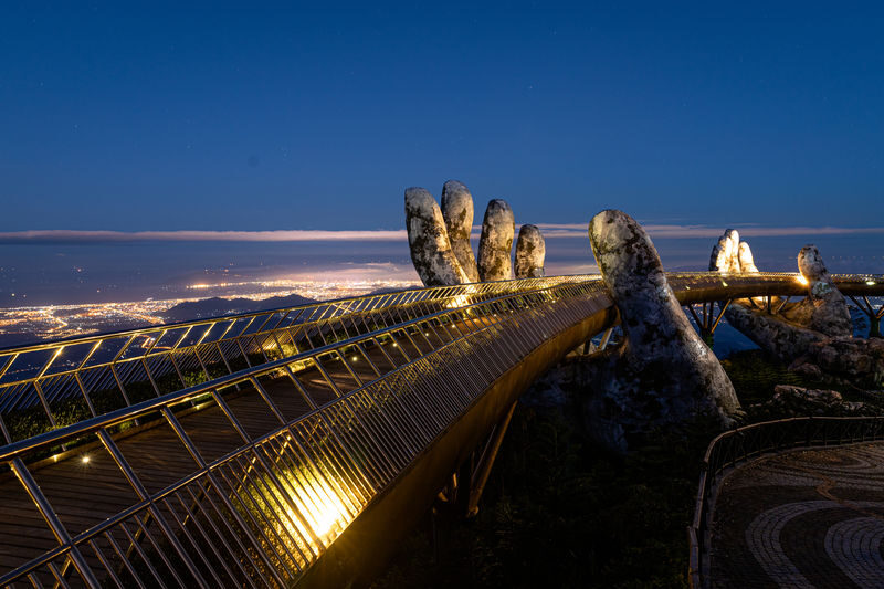 "Ba Na by Night" Ticket in Sun World Ba Na Hills - Golden Bridge in changing light