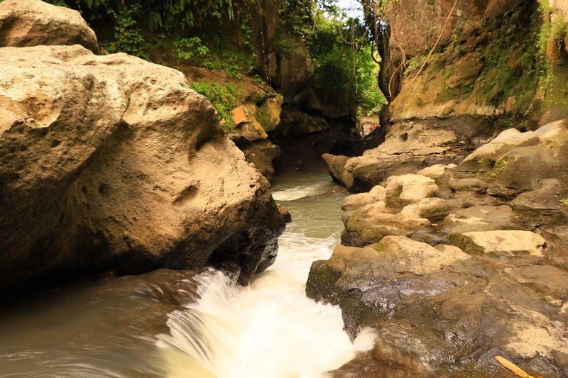 Beji Guwang Hidden Canyon Trekking Experience in Bali - The guide leads you through slippery stone and deep crossings