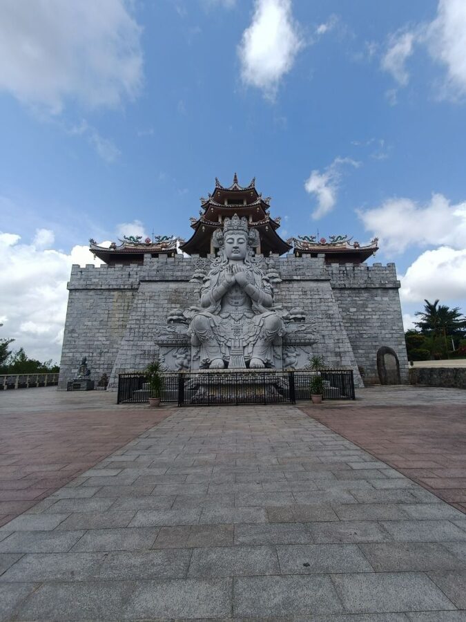 Bintan Island Full-Day Private Discovery - 500 Lohan Temple: figures in the courtyard