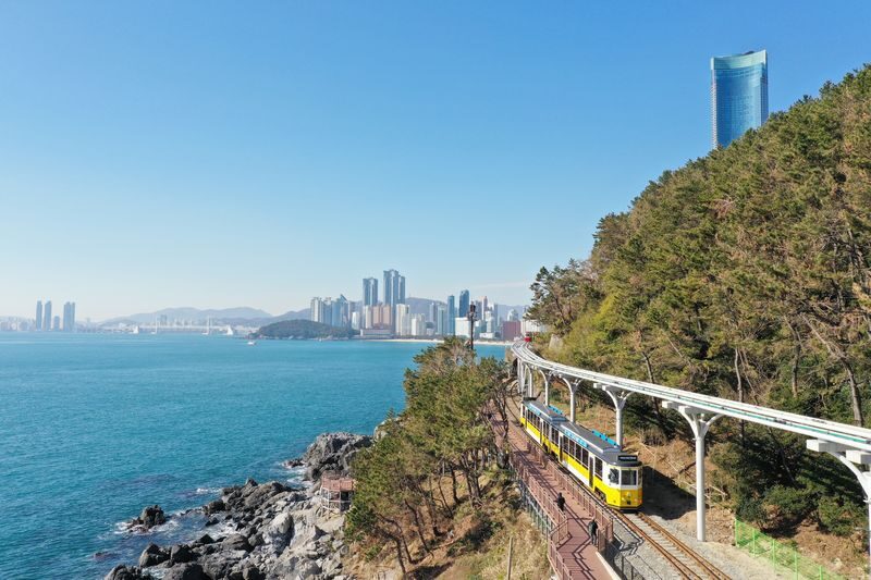 Busan Haeundae Blueline Park Sky Capsule & Beach Train Voucher - Choosing Mipo or Songjeong