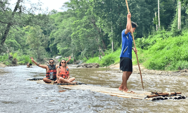 Chiang Mai Bamboo Rafting & Waterfall Half-Day Small Group Experience - Walking to the waterfall