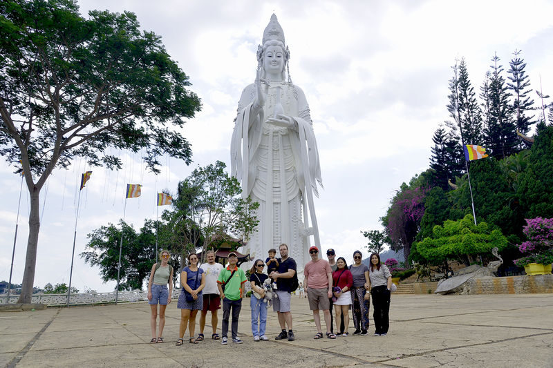 Da Lat Three Waterfalls Day Tour - Linh An Pagoda and the Elephant Falls view