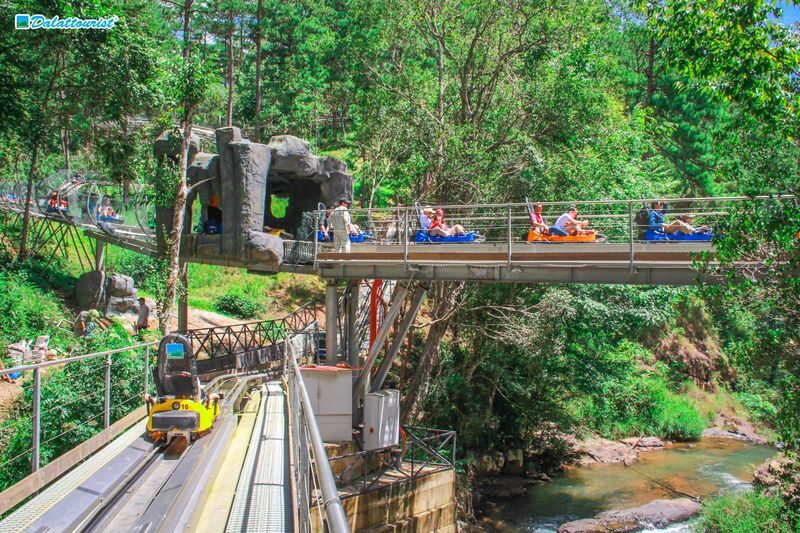Datanla New Alpine Coaster Experience in Da Lat - A waterfall stop in the middle