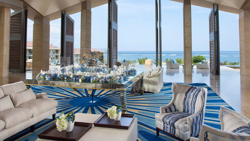 Dining Experience at The Mulia Resort Nusa Dua Bali - Cascade Lounge: afternoon tea with a sea view