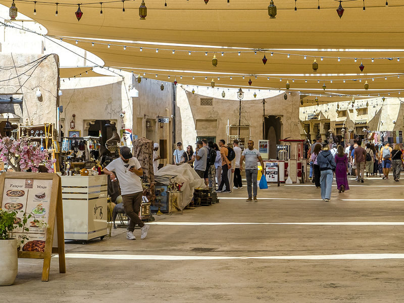 Dubai Old Town Guided Tour with Abra Ride and Burj Khalifa - Al Seef: old-style streets beside the creek
