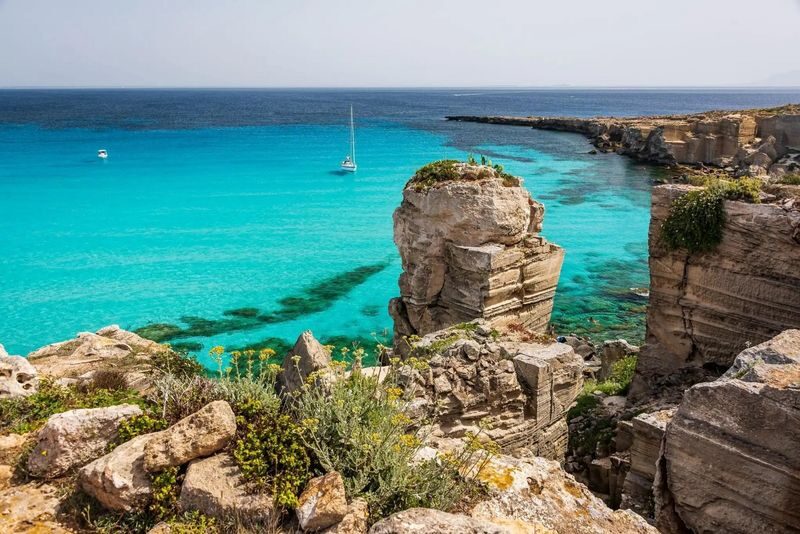 Egadi Islands Boat Tour Favignana and Levanzo from Trapani - Cala Azzurra and the first aperitif