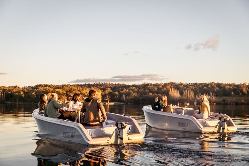 Electric Picnic Boat Rental in Canberra - Planning a route across the lake