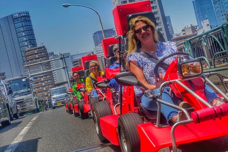 Flagship 2-Hours Street Go-Kart Experience in Street Kart Tokyo Bay - Rainbow Bridge, Tokyo Tower, and Odaiba from the road