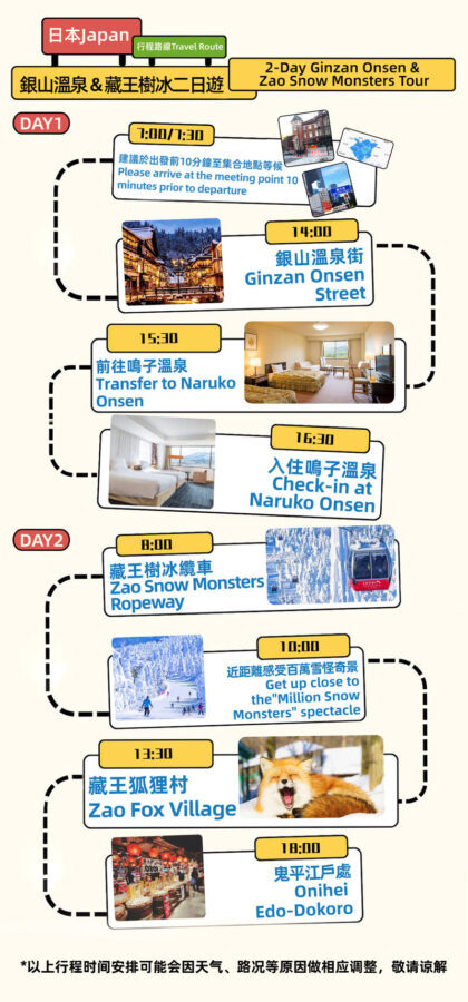 Ginzan Onsen & Zao Snow Monsters & Zao Fox Village 2-Day Tour - Naruko Onsen: dinner, a bath and a night indoors