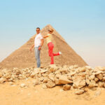 Giza Pyramids and Sphinx Half Day Tour from Cairo - Three pyramids from the panoramic viewpoint