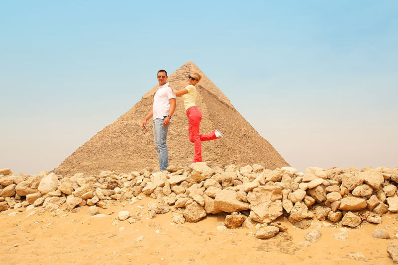 Giza Pyramids and Sphinx Half Day Tour from Cairo - Three pyramids from the panoramic viewpoint