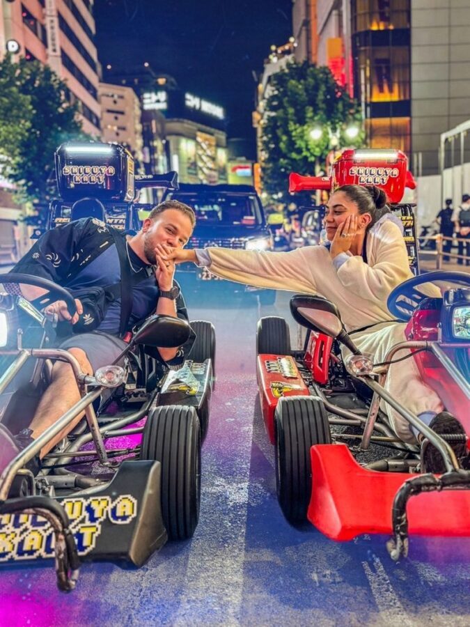 Go kart experience in Shibuya by Shibuya Kart - Shibuya Scramble Crossing from the driver’s seat