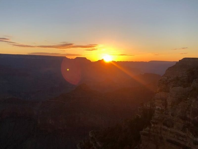 Grand Canyon Sunrise, Antelope Canyon and Horseshoe Highlights Tour - First light at the Grand Canyon South Rim