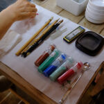 Gyeongju Drawing Shilla Dynasty Folk Painting on Fan - Sketch first, then make the fan your own