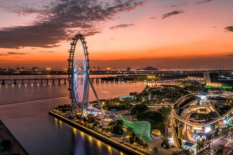 Happy Harbor Ferris Wheel - Daylight, sunset, or the city lights