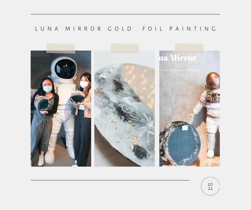 HeyJune Studio - Gold foil oil painting moon mirror workshop | Abstract gold foil oil painting workshop | Eternal flower box Western calligraphy workshop | Therapeutic Western calligraphy workshop | Watercolor wreath calligraphy workshop | Kwun Tong - Five formats, with very different take-home projects