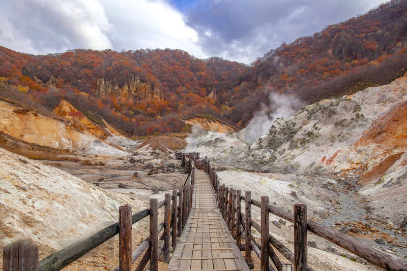 Hokkaido Noboribetsu Hell Valley and Lake Toya Day Tour | Mt. Usu Ropeway and Bear Ranch | Summer Jozankei and Winter Snow Park | Departing from Sapporo - Noboribetsu Jigokudani Valley: the striking first impression