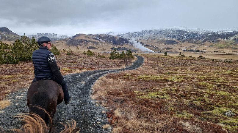 Horse riding at Reykjadalur Hot Spring Steam Valley in Hveragerdi - What the trail is like