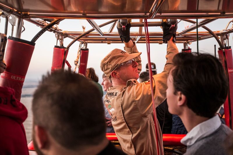 Hot Air Balloon Flight Experience in Dubai - Breakfast, camels and falcons after landing