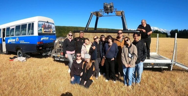 Hot Air balloon Flights from Methven, Mt Hutt Village - From the bus park to the launch paddock