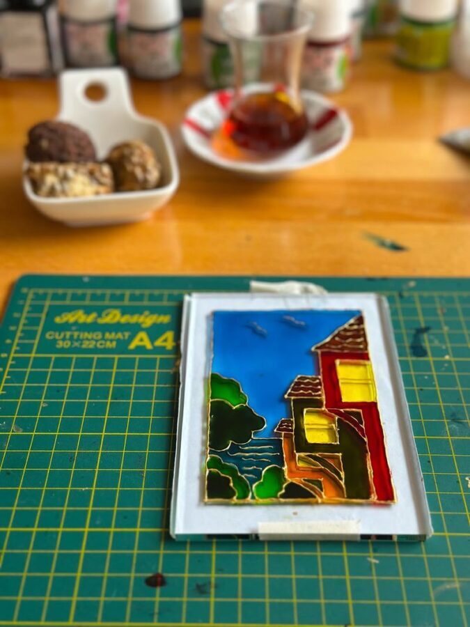 Istanbul Stained Glass Sun Catcher Painting Workshop - Getting started with colors, templates, and technique