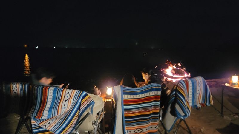 Jeju Camping Experience - Sunset, fire, and a meal outdoors